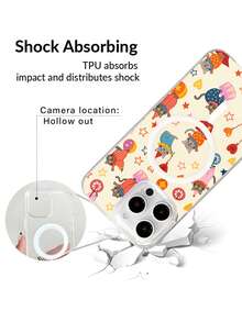 1pc Cream Circus Cats Pattern Clear Magnetic Acrylic Phone Case 1800 Strong MagSafe Shockproof & Crystal Clear Design Holiday Gift For Girlfriend Or Self Use Compatible With IPhone 17 16 15 14 13 12 11 XSMAX XS X Series & Galaxy S Series & Galaxy A Series & Galaxy Z Series - 無色 - 查看 6