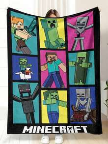 Minecraft 卡通地雷像素游戏工艺品法兰绒毯超保暖毯家居装饰装饰街景床罩加入购物车，我们将提供优先配送服务。 - 彩色 - 查看 4