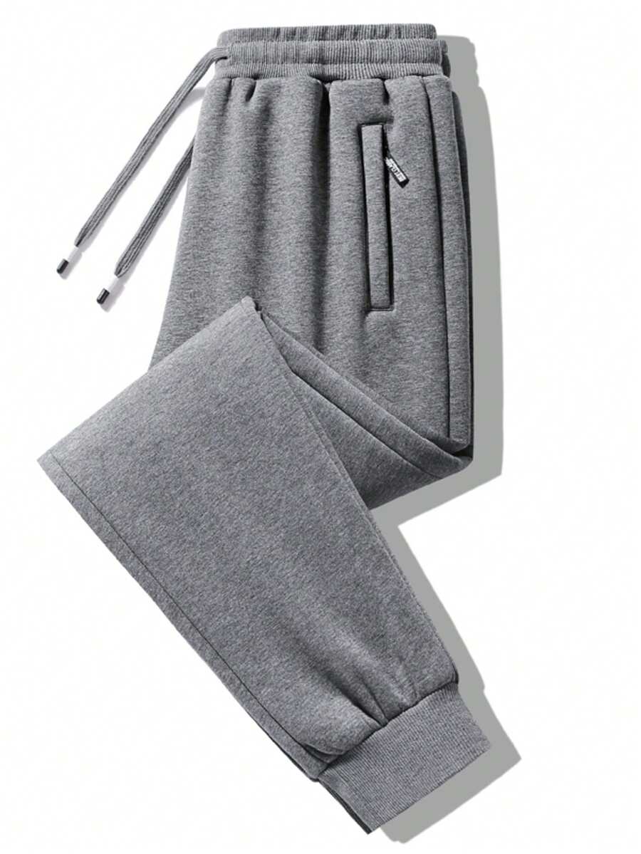 Pantalones casuales sueltos con cordón para hombres, pantalones ligeros para exteriores en primavera/otoño - Gris - Ver 1