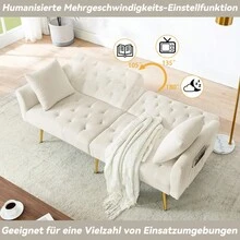 Sofa Bed Mattress - Beige + Teddy - View 8