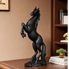 树脂马雕像，创意马雕塑，家居办公室客厅装饰，书桌吧台柜装饰，站立马，动物雕塑摆件，礼品 - 彩色 - 查看 4