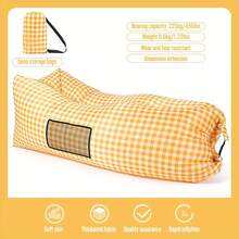 Lightweight Inflatable Outdoor Sofa - Foldable Air Sofa Bed - Portable Lazy Lounger For Outdoor Relaxation - Green Leaves - View 10