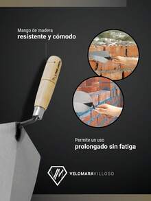 Kit Cucharas Para Albañil Uso Profesional Mango Madera Herramientas De Construccion - A - Ver 5