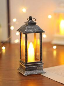 1pc Vintage Handheld LED Lantern Light (With Battery), Indoor Tabletop Decor LED Lantern, Ramadan Eid Al-Fitr Eid Al-Adha Decor Lantern, Wedding Party Holiday Camping Decor LED Lantern, Bedroom Decor Tabletop Night Light - Yellow - View 21