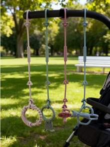 Silicone Cartoon Anti-Lost Pacifier Chain, Multifunctional Adjustable Pacifier, Bottle, Cup, Toy Hanging Strap, Suitable For Stroller, Car Seat, Teether, High Chair, Newborn Pacifier Clip, Baby Accessories - Multicolor - View 3