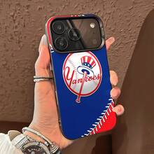 Estuche para teléfono con el logotipo de béisbol de los  Compatible con estuches para teléfonos ,  17,  16 Pro Max,  15 Pro Max,  13 y  12 Hecho de material de TPU que brinda protección contra golpes y caídas Un gran regalo para familiares, amigos, seres queridos, novios/novias y aniversarios - Negro - Ver 2