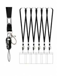1/5/10/20pcs Vertical ID Badge Lanyard Set, With Waterproof Thick Clear Card Holder, Zipper Seal - Multicolor - View 19