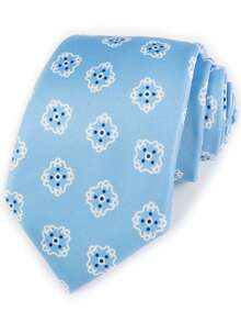 Exclusive Design Luxury Men's Digital Print Tie - Navy Blue With White And Beige Geometric Pattern, Super Fine Fiber, Woven Texture, Suitable For Thanksgiving, Father's Day And Campus Events - Multicolor - View 27