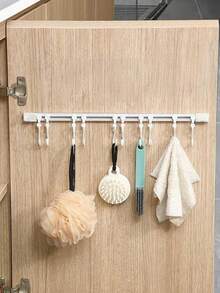Sliding Track Mounted Hook Rack, Cabinet Door Mounted Storage Hook Organizer, No Drilling Required, Kitchen Cabinet Back Storage Rack - Multicolor - View 7
