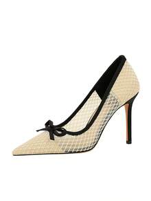 Sexy Lace Pointed Toe Mesh High Heel Pumps, Nightclub Style, Suitable For Party And Formal Occasions,Stiletto Heels - White - View 7
