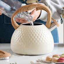 1pc Teapot, Teapot, Hammer Pattern Water Kettle Can Be Used for Induction Cooker and Open Fire Heating - Beis - Ver 6