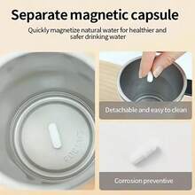 1个带温度显示自动搅拌的磁吸式咖啡杯，带温度显示，旅行杯，适用于牛奶、巧克力、摩卡、咖啡、蛋白粉等饮品的混合，情侣杯 - 彩色 - 查看 4