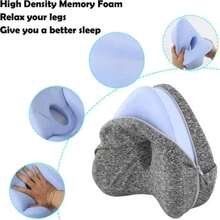 Memory Cotton Leg Pillow For Side Sleepers - Hollow Heart Design Pregnancy & Sciatica Relief Pillow - Orthopedic Support For Hips, Back & Knees - Bed & Sofa Use - 藍色 - 查看 7