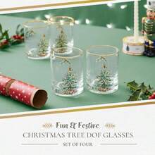 Spode Christmas Tree- 14 Oz Glasses With Gold Rims Set Of 4 (Clear4 Count (Pack Of 1)) - Transparent - View 2