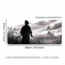 Mousepad de Aquarela Samurai - Tapete de Teclado e Mouse de Tamanho Grande, Pode Ser Usado como Protetor de Mesa, Tapete de Estudo ou Tapete de Teclado. Múltiplos Tamanhos Disponíveis, 15,7*35,4 Polegadas (40*90 Cm). Um Presente de Aniversário e Feriado Ideal - Este Tapete de Teclado de Computador e Laptop é Adequado para Jogadores, Trabalhadores de Escritório e Estudantes. A Frente Apresenta um Material Suave e Macio de Alta Qualidade para um Toque Confortável - B - Visão 16