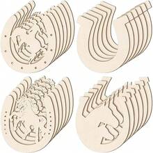 Bộ dụng cụ tự làm móng ngựa bằng gỗ 24 chi tiết, móng ngựa gỗ chưa hoàn thiện, trang trí tiệc theo phong cách miền Tây, các mảnh gỗ để sơn, quà tặng tiệc cưới, trang trí đám cưới, đồ thủ công tự làm hàng ngày, đồ thủ công sáng tạo ngẫu nhiên, trang trí nhà cửa, trang trí phòng. - Nhiều màu - Xem 4