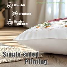 MEMNUN 4件套春日雏菊小矮人“绽放阳光”励志语录印花枕套，涤纶面料，单面印花，适合家居装饰、客厅沙发靠垫，四季皆宜，礼品之选 - 彩色 - 查看 5