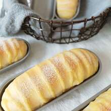 1/3 件装加厚铝制不粘烤盘 - 迷你法棍热狗长方形面包蛋糕模具，生日、情人节、圣诞节、家庭聚会和面包制作的完美烘焙工具 - 銀色 - 查看 5