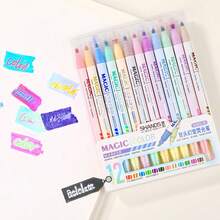 6-12 Colors Student Eye-Protecting Double-Headed Fluorescent Highlighter Pens & DIY Holiday Cards, Easy To Write, Vibrant Colors, Back To School Essential Highlighter Set - Sets - View 14