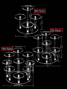 1pc Acrylic Tiered Display Stand, 4/7/12 Slots Transparent Figurine, Blind Box, Dessert, Cake Display Rack - Christmas Party Supplies - Transparent - View 24