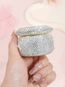 Portable Travel Essential Diamond Decor Cream Jar, Cosmetic Container, Skincare Product Dispenser, Lotion Bottle, Luxury Cosmetic Sample Box, Refillable Cosmetic Box, Mini Nail Gel Box, Camping Portable Dispenser, Travel Refillable Bottle, Home Decor, Bathroom Dispenser, Back To School Essential, Girlfriend Gift - Dispensing Bottles - View 12