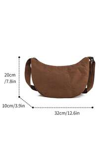 LECEY Unisex Sports Diagonal Shoulder Messenger Bag, Dumpling Shape, New Spring 2026 Collection - Coffee - View 4