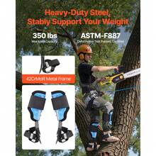 Tree Climbing Spikes, Height-Adjustable Tree Climbing Gear With Straps & Padding Cushion, 350 Lbs Load Capacity, Heavy Duty Steel Climb Spurs Arborist Equipment For Fruit Picking Hunting - Full Protection Steel Without Rope - View 2
