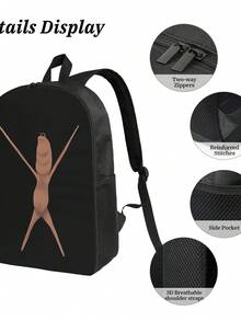 Marcus The Worm Out Of I'm Going To Obliterate Your Toilet Urban Chic Polyester Backpack Comfortable And Perfect For Everyday Outfits. - Black - View 5