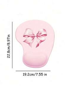 2/1Pcs Cute Pink Bow Mouse Pad, Extra Thick & Soft Desk Mat With Wrist Rest For Girls, Aesthetic Gaming & Office Setup, Home Study Dorm Desk Accessory - 粉色 - 查看 3