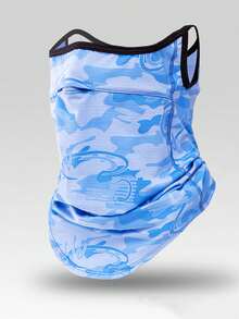 1个夏季冰丝防晒面罩，颈部防晒面罩，男女户外骑行钓鱼颈罩，男士户外钓鱼防风面罩，女士日常通勤透气面罩，迷彩设计耳颈一体式面罩，多种颜色可选 - 彩色 - 查看 11