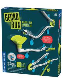 Thames & Kosmos Gecko Run - Juego de iniciación de mármol, Ganador del Juguete del año, 63 Piezas, Pistas Flexibles, configuración rápida, sin ensuciar, Almohadillas para Orejas Nano-Adhesivas sin,40994852 - Multicolor - Ver 1