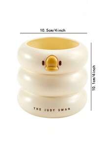 1pc Cute Yellow Duck Pen Holder, Large Capacity Desk Organizer Box, High Aesthetic Multi-Function Stationery Storage Container - Multicolor - View 2