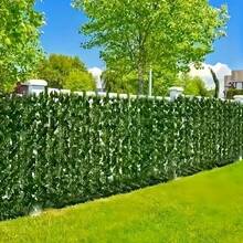 1pc Artificial Rattan Privacy Screen Panel, Durable Plastic Green Fence Suitable For Yard, Balcony, Garden, Backyard Outdoor Decor, Artificial Plant Home Decor, Artificial Plant Gardening - Multicolor - View 3