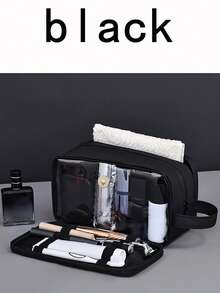 三层旅行洗漱化妆包，大容量多功能收纳包，便携手提包 - 彩色 - 查看 12