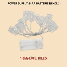 1个透明小油壶造型串灯，10/20/30/40颗LED灯珠，斋月宫廷油灯，开斋节斋月节日装饰，节日派对用品（不含电池） - 彩色 - 查看 13