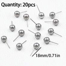 20/30/50pcs Stainless Steel Round Beads Welding Pins, DIY Jewelry Making, Handmade Beading Craft Supplies - DIY - View 12