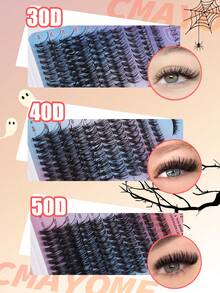 This 600-Piece D-Shaped Curled And Voluminous False Eyelash Set Includes A Beginner-Friendly Eyelash Tutorial, Thick And Voluminous DIY Segmented False Eyelashes, And Comes With Glue, Glue Remover, Tweezers, And An Eyelash Brush. - Multicolor - View 6