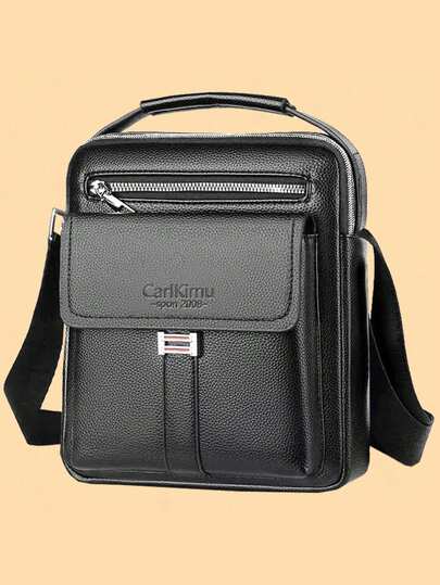 Stunning Crocodile Shoulder Bag With Side Strap, Made Of High-Quality Synthetic Leather, Korean-Style Men's Bag, Suitable For Business And Casual Wear, Vertical Style, Small Handbag