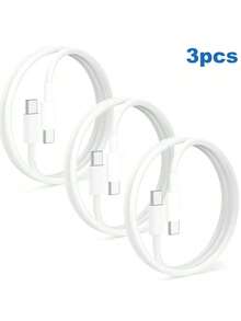 1-3条C型至C型数据线，100厘米/3.3英尺高速充电及数据传输线，兼容 17 Pro Max/17 Pro/17/Air/16/15、S25/S24/S23/S22/S21 Ultra Plus等系列，经久耐用 - 白色 - 查看 11