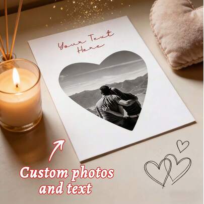 Tarjetas de felicitación personalizadas con foto, tarjetas de felicitación personalizadas con texto, tarjetas de felicitación personalizadas para novio/novia, tarjetas de felicitación de amor romántico, tarjetas de felicitación para regalo del Día de San Valentín, tarjetas de felicitación de Año Nuevo, regalos del Día de San Valentín con forma de corazón, conmemorando nuestro primer Día de San Valentín, tarjetas de felicitación de aniversario, el regalo perfecto para tu pareja en el Día de San Valentín.