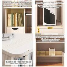 Escritorio moderno de estilo minimalista con dos cajones, escritorio para computadora en casa - Negro - Ver 4