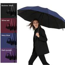 Mustarpicking Guarda-chuva de 125cm/49,2 pol. com 12 varetas, estrutura reforçada, à prova d'água e à prova de vento, guarda-chuva grande manual, disponível 24 horas, itens fofos - A - Visão 6
