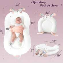 Nido Colecho Bebés Cuna Portátil Cama Con Cojín Antireflujo - Negro - Ver 4