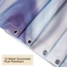 Purple Shower Curtain, Marble Shower Curtain, Blue Shower Curtains Bathro... - White - View 2