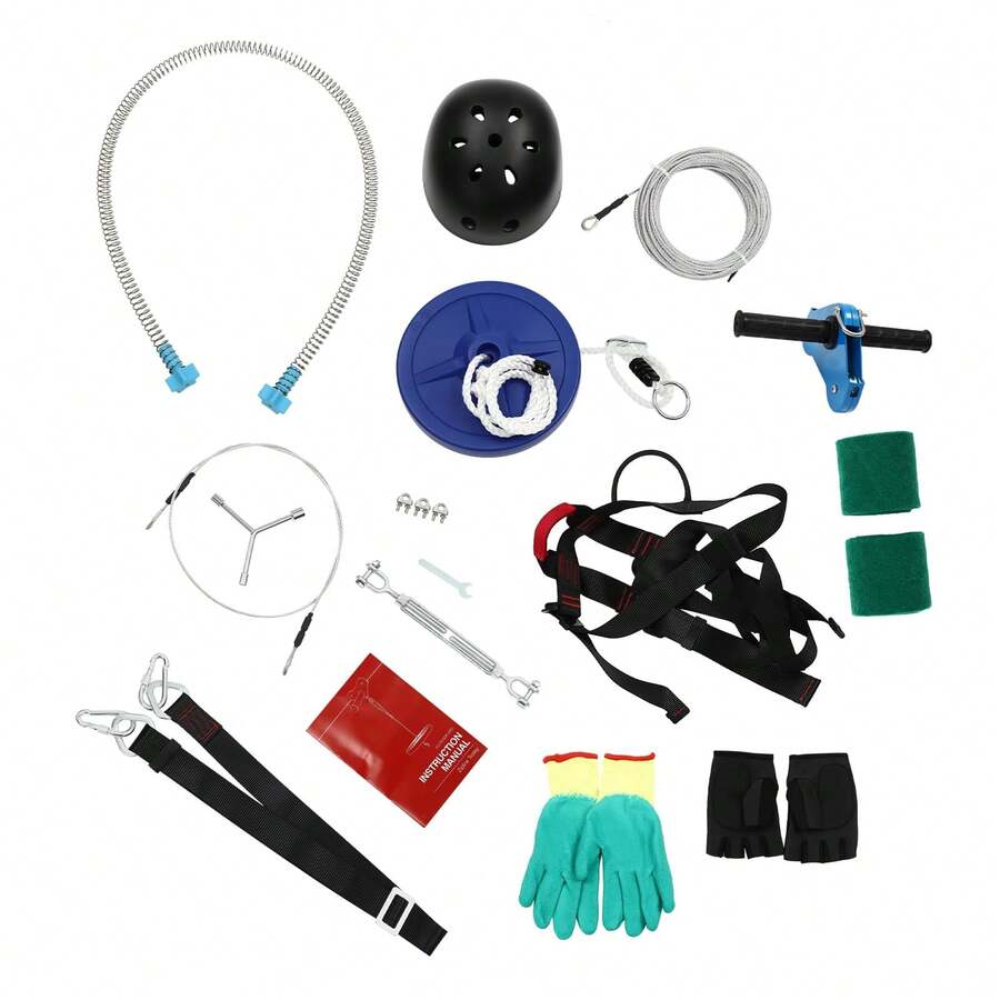 ZhdnBhnos Backyard Zip Line Kit, FT Kids Zip Line Kit Teens Stainless Steel Ziplines Adult Up Outdoor Zip Line Set With Safety Spring Brake System,. Lbs Load Capacity For Backyards Parks Playgrounds - Variant,1 - View 1
