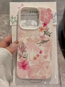 Ốp điện thoại thời trang da trắng hồng họa tiết đại dương, 1 chiếc. Ốp điện thoại da trắng họa tiết hoa dâm bụt hồng, đại dương, rùa biển, dừa, lan, san hô, vỏ ngọc trai, cây cọ, tương thích với iPhone 16 Pro Max, 17/16/15/14 Plus, 13/12/11, Air, Series, phiên bản quốc tế, không phải phiên bản nội địa. Quà tặng mùa xuân cho bữa tiệc. - Nhiều màu - Xem 2
