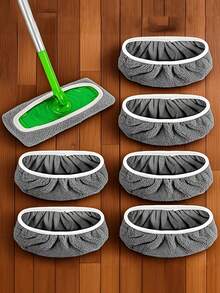 8pcs High Quality Reusable Mop Replacement Heads: Washable, Durable, Dual Wet/Dry Absorbency - Multicolor - View 3