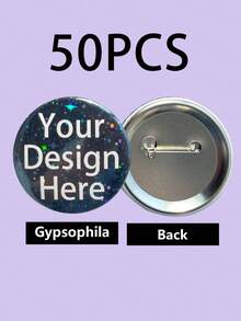 1/3/5/10/30/50/100个，定制徽章，可个性化印刷任何文字、照片或图像，适用于促销、工作、生日、圣诞礼物，定制纪念徽章，个性化纪念徽章，毕业徽章，定制文字生日徽章 - 彩色 - 查看 52