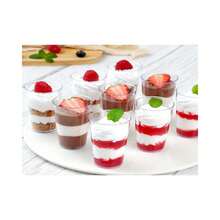 5/50pcs 5 Oz Dessert Cups With Spoons ,Tiramisu Cup Shooting Dessert Cup Clear Plastic Parfait Cups Round Appetizer Cups Fruit, Pudding, Mousse, Ice Cream, Party, Wedding, Valentine's Day New Year (An Additional 5 Spoons) - Transparent - View 7