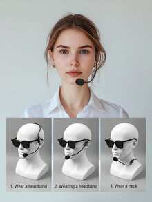 3.5mm Wired Headset Microphone, Black, Suitable For Teachers, Guides, Conferences, Amplifiers, Speakers, Office Presentations - Black - View 2